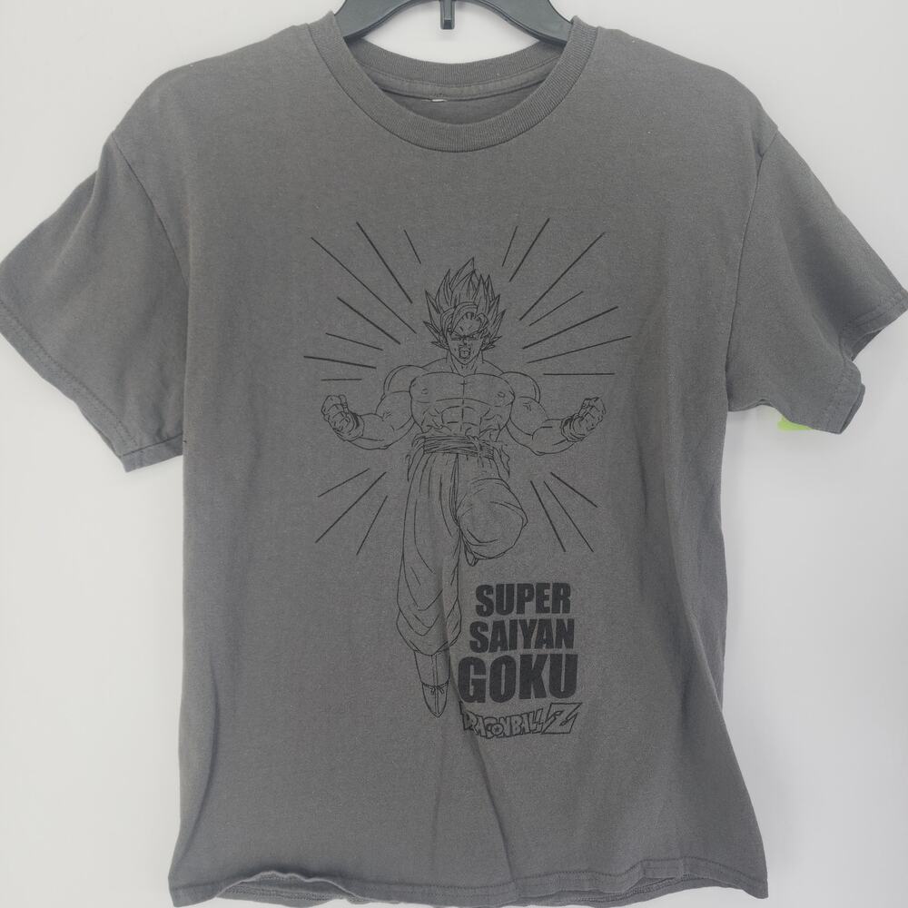 Dragon Ball Z Super Saiyan Goku Anime Gray Graphic Tee Sz M